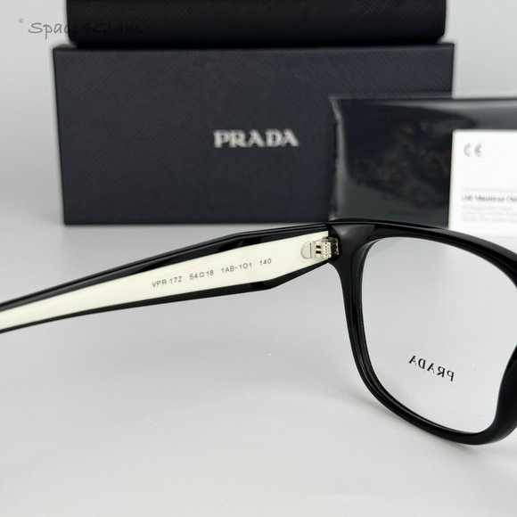 NEW Prada PR17ZV 1AB1O1 Black Square Women Eyeglasses - Picture 7 of 10